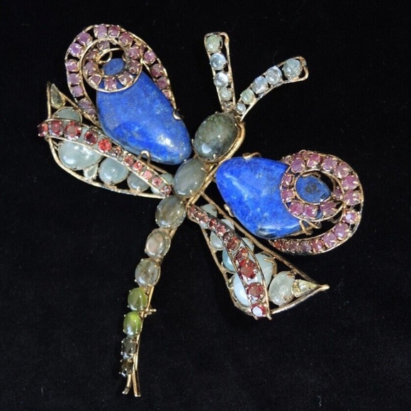 IRADJ MOINI Large Dragonfly Insect Bug Brooch Pin Vintage Designer Jewelry - Picture 2 of 6